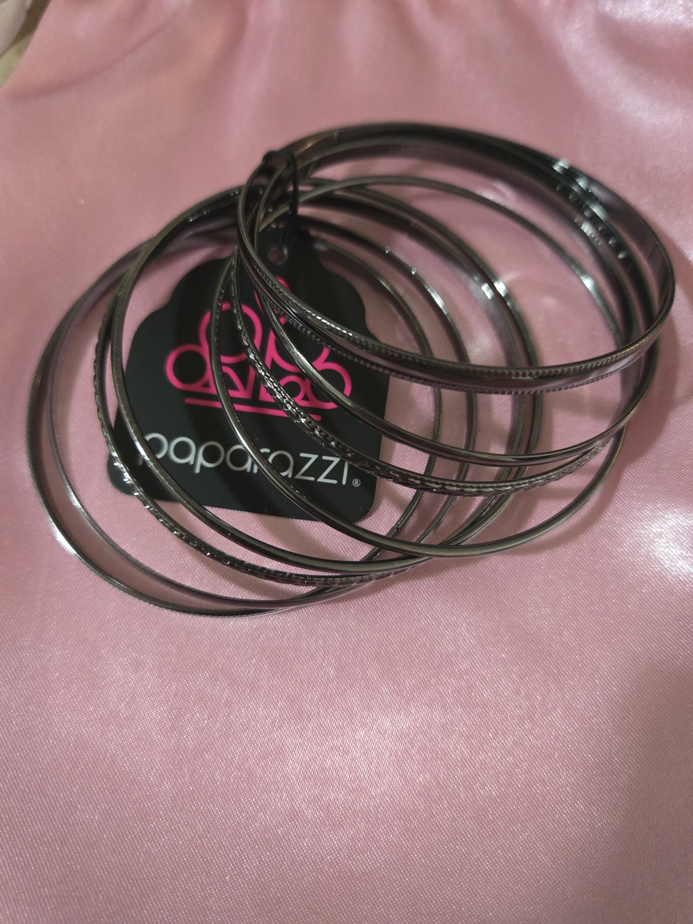 Paparazzi Gunmetal Stackable Bangle Bracelet Set